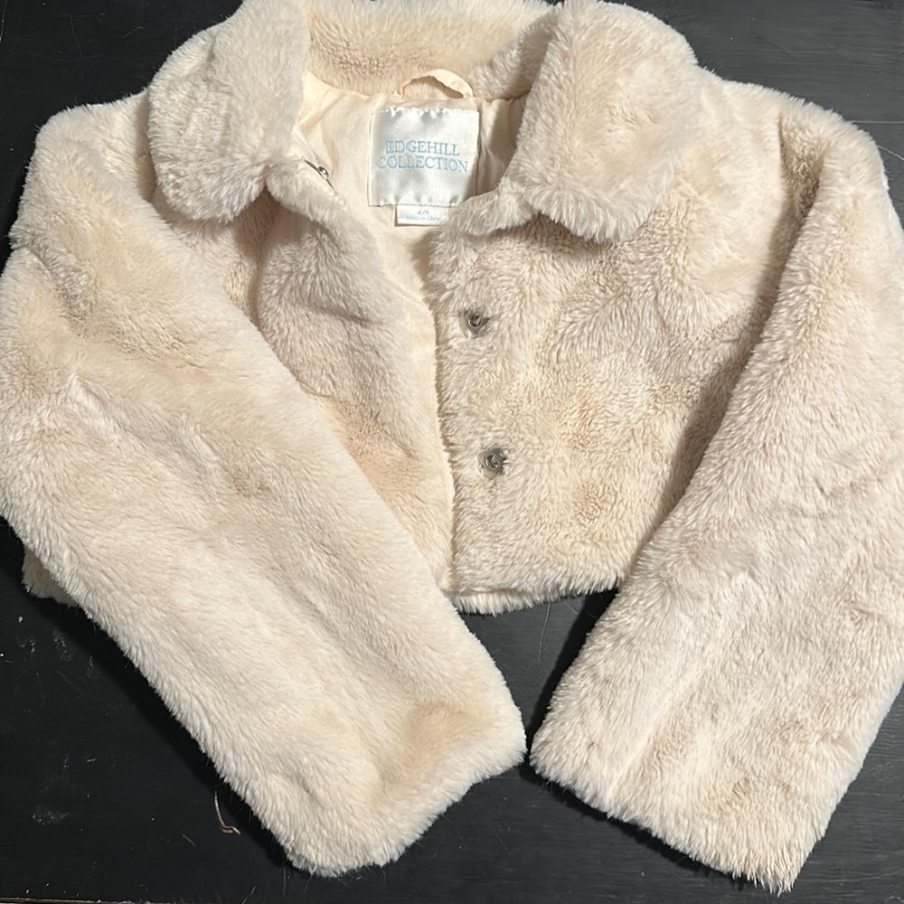 Little Girl Fur Cropped Coat VGUC